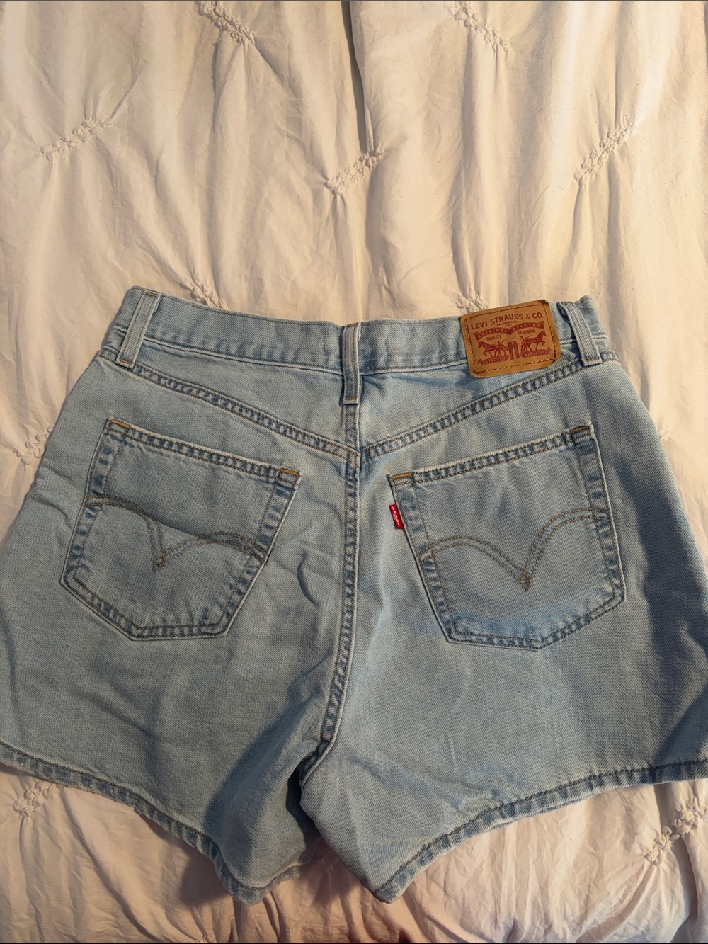 Levi's Light Blue High-Rise Denim Shorts